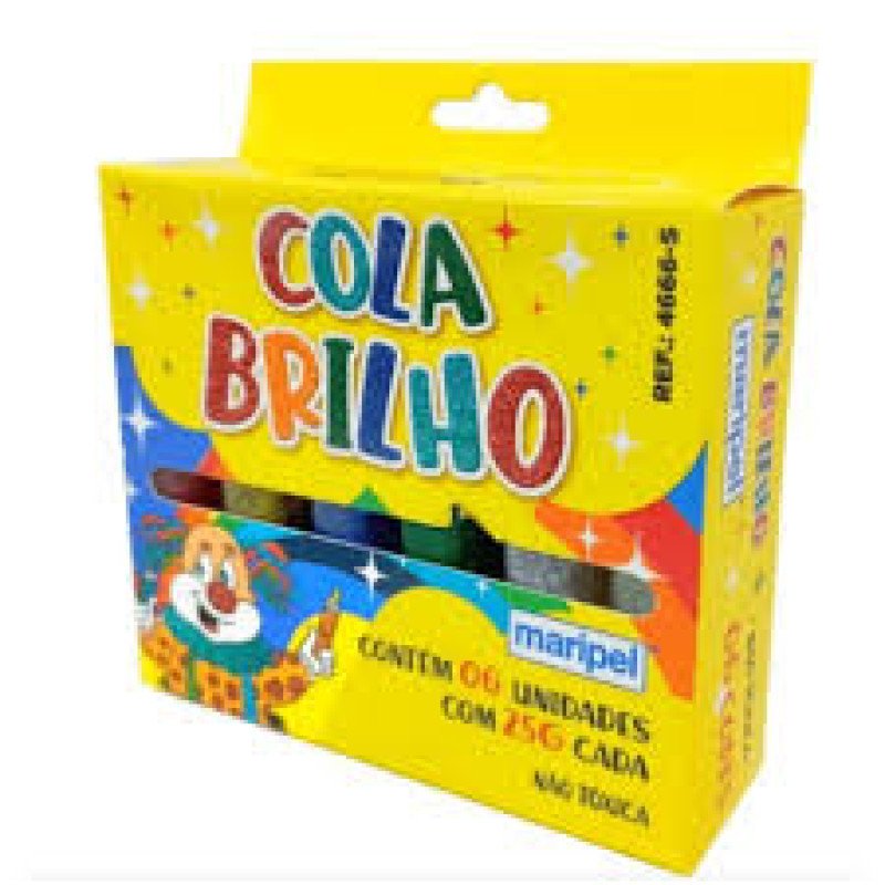Cola Gliter C/ 6 Cores Maripel