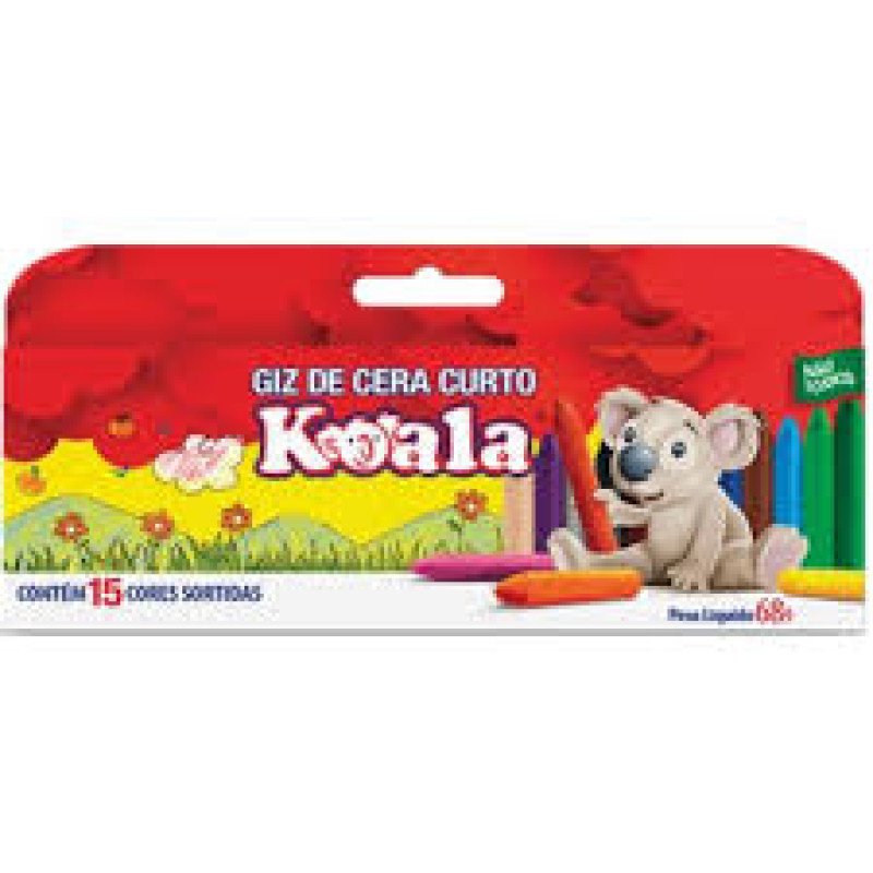 Giz De Cera Curto 12 Cores Koala Delta