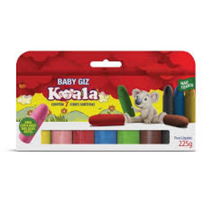 Giz De Cera Jumbo 7 Cores Koala Delta
