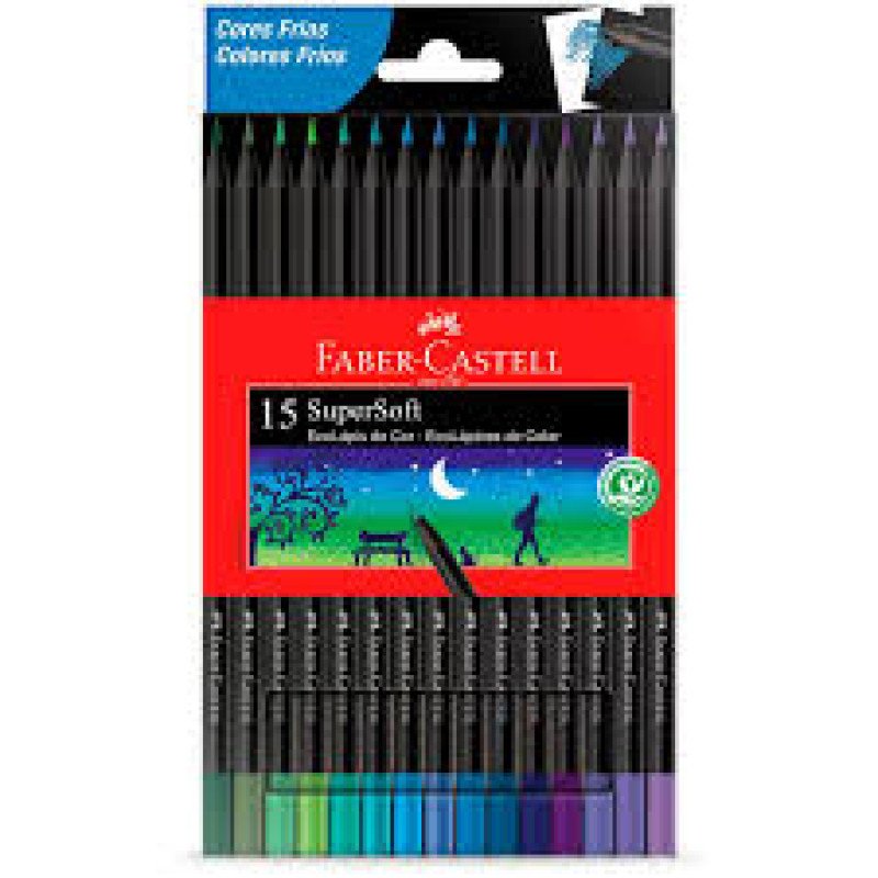 Ecolapis de Cor Supersoft 15 Cores Frias Faber Castell