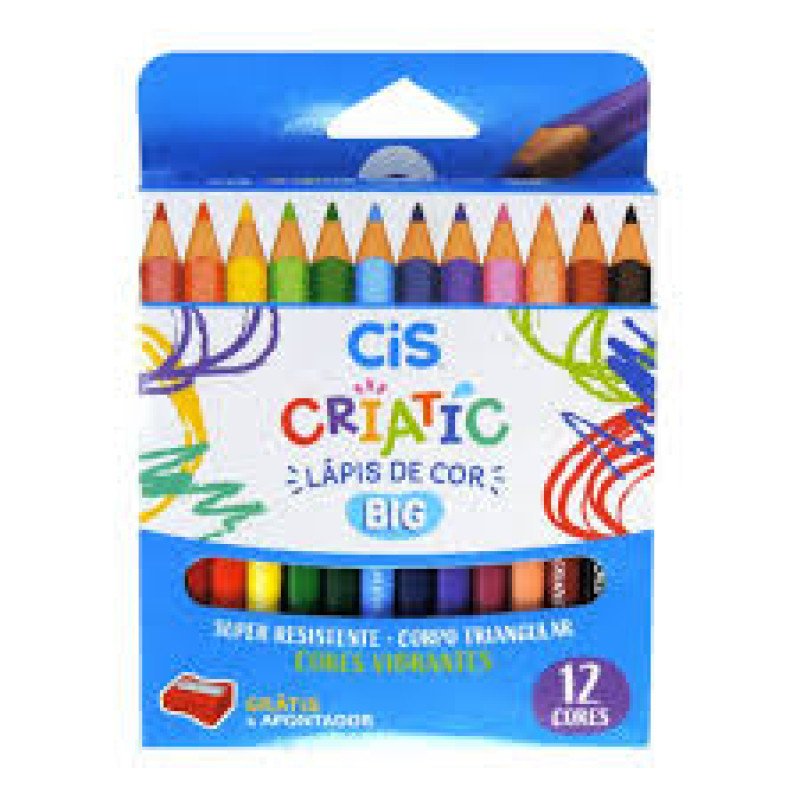 Lapis 12 Cores Triang. Criatic Big Jumbo Cis