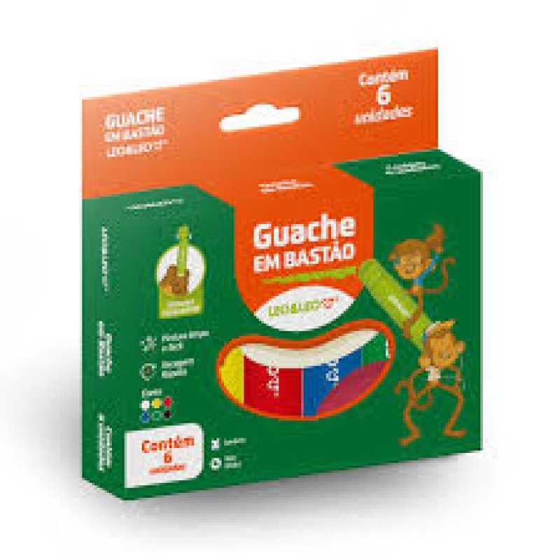 Guache Em Bastão C/6 Cores Leo & Leo