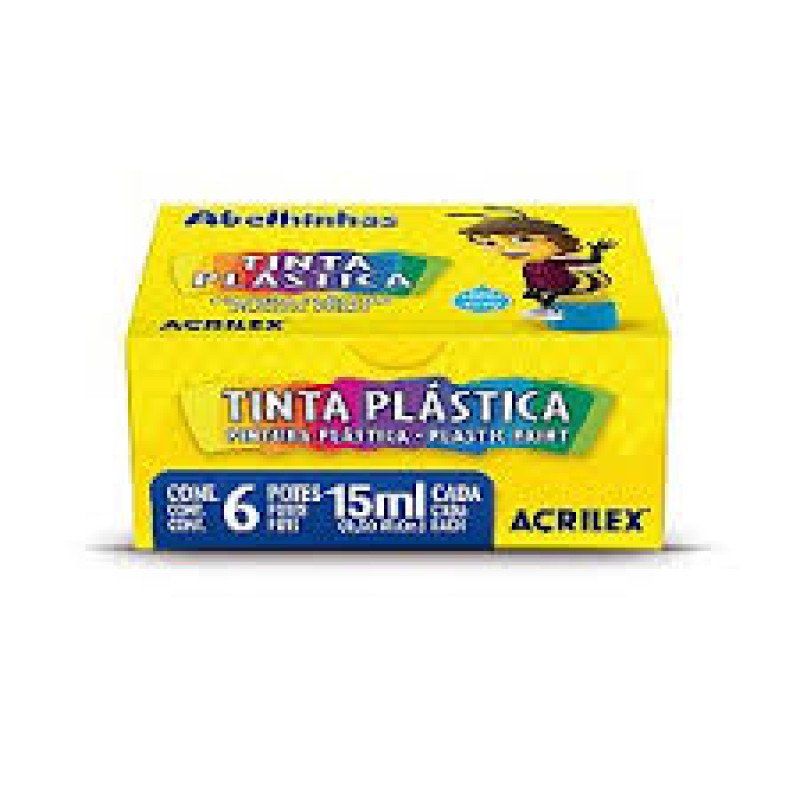 Tinta Plastica 6 Cores 15ml Acrilex