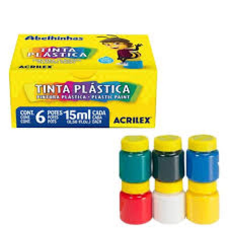 Tinta Plastica 6 Cores 15ml Acrilex